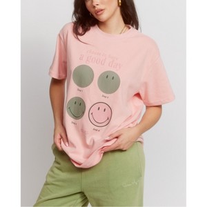 Samii Ryan | Smiley Good Day Oversized Tee , Pink - 1 of 1