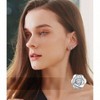 Gold Sterling Silver Rose Earring Studs, Hypoallergenic Nickel Free for Women - 2 of 4