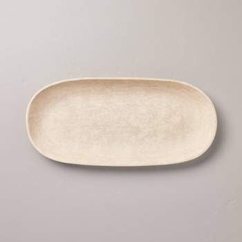 8"x19" Artisan Handcrafted Decorative Oval Tray Cream - Hearth & Hand™ with Magnolia