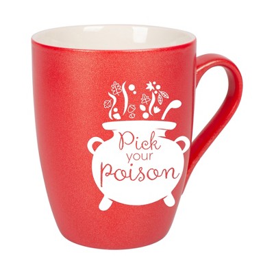 Elanze Designs Pick Your Poison Crimson Red 10 ounce New Bone China Coffee Cup Mug