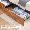 coucheta Bed Frame with Storage Headboard  Charging Station and LED Lights, Metal Platform - 4 of 4