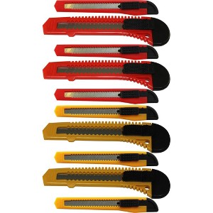 MotoProducts Bulk 5" and 6" Box Cutters Assorted Colors with Snap-Off Blades and Safety Locks - 1 of 3