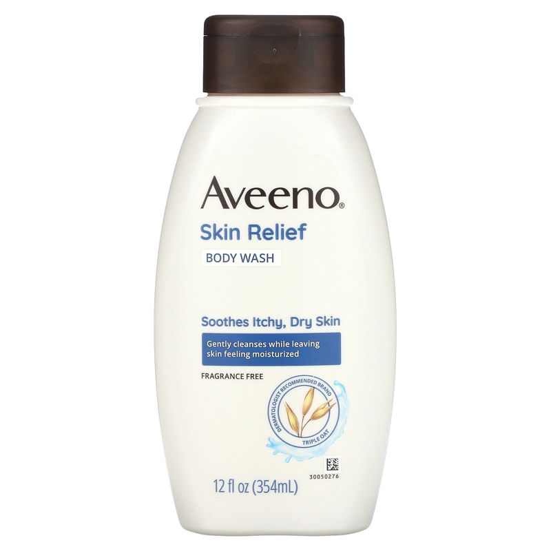 Aveeno Skin Relief Body Wash, Fragrance Free, 12 fl oz (354 ml), 1 of 3