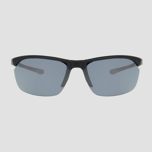 Men's Surfer Shade Rubberized Sunglasses With Mirrored Polarized Lenses -  All In Motion™ Black/red : Target
