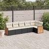 vidaXL 6 Piece Patio Sofa Set with Cushions Black and Cream - Without Table - 2 of 4