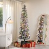 Aghana Digitals 7.5ft Slim Pre-Lit Flocked Christmas Tree with 220 Dual Color LED Lights, 519 Tips, - 2 of 4