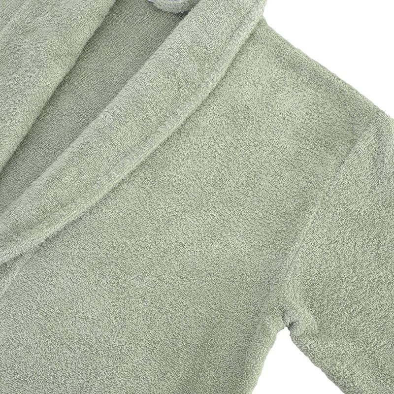 Turkish Cotton Unisex Terry Cloth Bathrobe Sage Green - Linum Home Textiles, 3 of 6