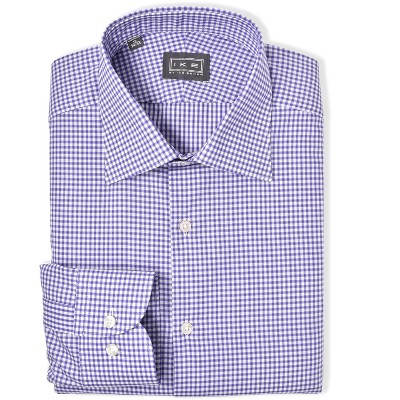Ike by Ike Behar Men's Regular Fit Check Dress Shirt | Purple