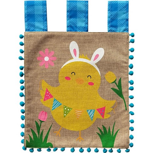 Happy Easter Chick Burlap Garden Flag Holiday 18" x 12.5" Briarwood Lane - image 1 of 4