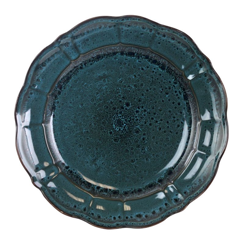 16pc Stoneware Scallop Pond Dinnerware Set Blue - Elama, 5 of 9