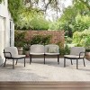 Modern Outdoor 3PCS Chat Set, Lightweight 2 Club Chairs and 1 Loveseat, Chat Chair with PP Frame and Polyester Cushions-Coolbibila - 2 of 4