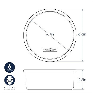 6-Inch Round Silver Aluminum Non-Stick Cake Pan