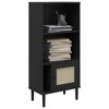 vidaXL Bookcase SENJA Rattan Look Black 23.6 in.x13.8 in.x51.2 in. Solid Wood Pine - 3 of 4
