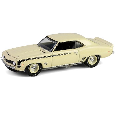 1969 Chevrolet Camaro SS 396 Butternut Yellow with Black Stripes "Barrett-Jackson" Series 1/64 Diecast Model Car by Greenlight