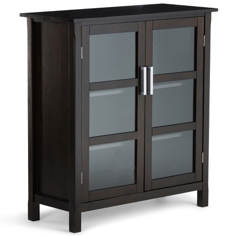 39 Waterloo Solid Wood Medium Storage Cabinet Dark Walnut Brown