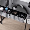 39" Mirrored Makeup Vanity Table with Stainless Steel Base, Mirrored Console Dressing Table with 2 Drawers,Versatile Desk for Bedroom, Silver - 4 of 4