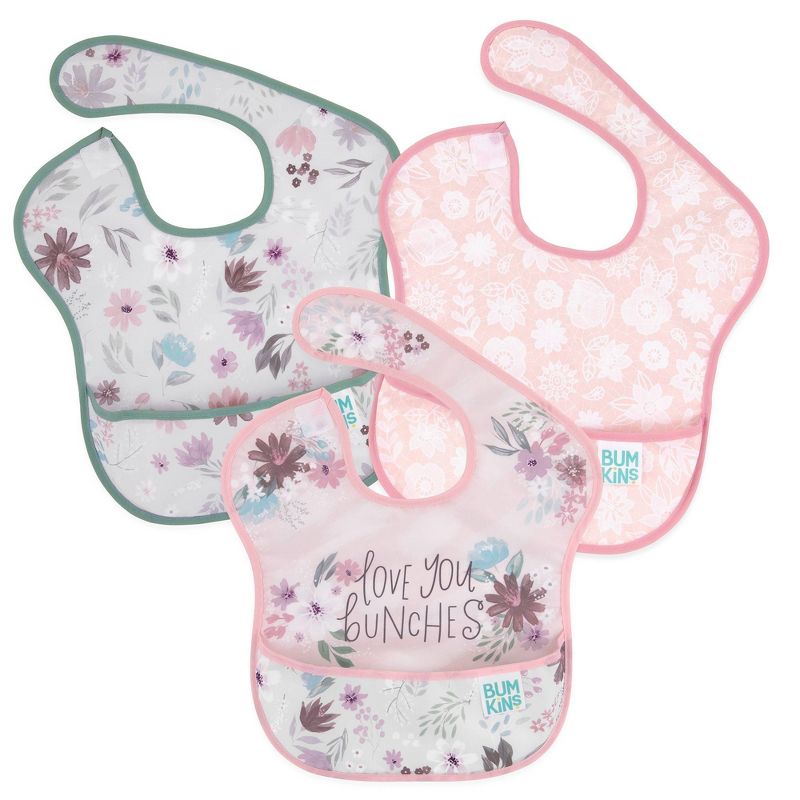 Bumkins Love You Bunches Super Bib - Floral Lace - 3pk, 1 of 7