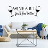 Unique Bargains Home Office Decor Wine a Bit Wall Sticker Removable PVC Art Decals Black - 4 of 4