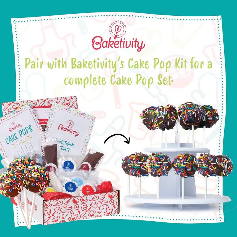 Cake Pop Stand by Baketivity | Lollipop Stand Cake Pop Holder | Plastic CakePopsical Stand | Cake Stand Set – No Cake Pop Mold Needed, 4 of 7