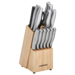 Farberware 15pc Stamped Stainless Steel Set - Bamboo