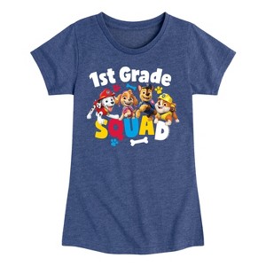 Girls' - Paw Patrol - 1st Grade Squad Marshall Skye Chase Rubble Fitted Short Sleeve Graphic T-Shirt - 1 of 4