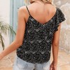 Anna-Kaci Women's Sleeveless Spaghetti Strap Top with Ruffle Front and Allover Polka Dot Print - 4 of 4