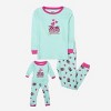 Leveret Girls Cotton Pajamas with Matching Doll Outfit – 2 Pack – Owl & Rainbow Unicorn - 4 of 4