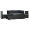 vidaXL Sofa Set Black PE (polyethylene) rattan, powder-coated steel Large - 4 of 4