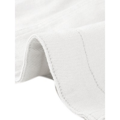 Allegra K Women's Turndown Collar Short Sleeves Crop Casual Jean Jackets Medium White — фото 5