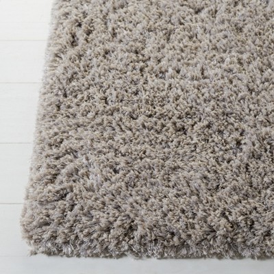 Silver Hand Tufted Rectangular Shag Area Rug 3' x 5'