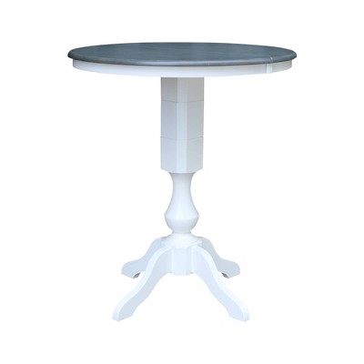 36" Kent Round Top Bar Height Pedestal Dining Table with 12" Leaf - International Concepts