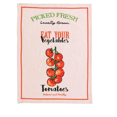 "Eat Your Vegetables" Tomato Tea Towel And Recipe Cards Gift Set  - Beige - Shiraleah