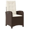 vidaXL 3 Piece Bistro Set with Cushions Brown Poly Rattan - 4 of 4