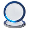 Elegant Disposable Plates For Party - (10 Piece) Heavy Duty Disposable Dinner Set, Fine Dining Plastic Dishes For Elegant China Look, Blue, Jubilant - 3 of 3