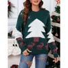 Coolmee Women's Christmas Tree Sweater Casual Long Sleeve Knitted Pullover Sweaters Crewneck Loose Jumper Tops - 4 of 4