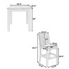 5-Piece Counter Height Dining Set, Square Rubberwood Table and 4 Upholstered High-Back Chairs for Kitchen or Dining Room - 4 of 4