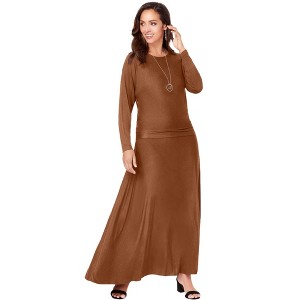 Jessica London Women's Plus Size 2-Piece Dolman Sleeve Skirt Set - 1 of 4