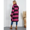 Womens Long Coats Brushed Flannel Plaid Double Breasted Trench Coat Windproof Lapel Thick Faux Woolen Coats Winter Warm Coats Long Outwear - 2 of 4