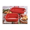 tagltd Red Rectangular Oven Baker with Handles Stoneware Dishwasher Safe 13.6"Lx8.25"Wx2.75"H - 2 of 2