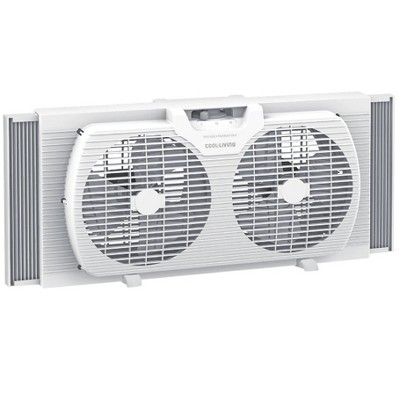 Cool-Living 9-Inch 2-Speed Portable Twin Window Fan with Carry Handle