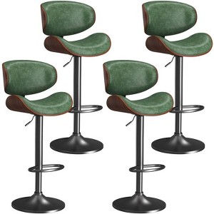Gikpal Barstools, Adjustable Bentwood Barstools, Modern PU Leather Upholstered Bar Chair with Back and Footrest, for Bar, Dining Room - 1 of 4