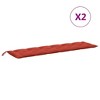 vidaXL Garden Bench Cushions Seat Pads - 2 Pcs Outdoor/Indoor Patio Furniture Cushions, Melange Red, 78.7"x19.7"x2.8" - 4 of 4