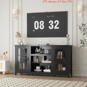 Living Room TV Stand for 65 Inch TVs – Modern Wood Entertainment Center w/ Storage Cabinets, Media Console Table - 1 of 4