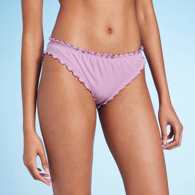 Women's Ruffle Cheeky Bikini Bottom - Shade & Shore™ Light Purple XL