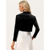INSPIRE CHIC Women's Velvet Long Sleeve Shawl Neck Open Front Cropped Bolero Cardigan - 3 of 4