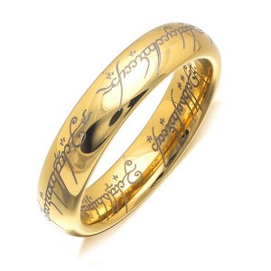 One Ring of Power Wedding Band Stainless Steel Mens Womens Ginger Lyne Collection - 1 of 4