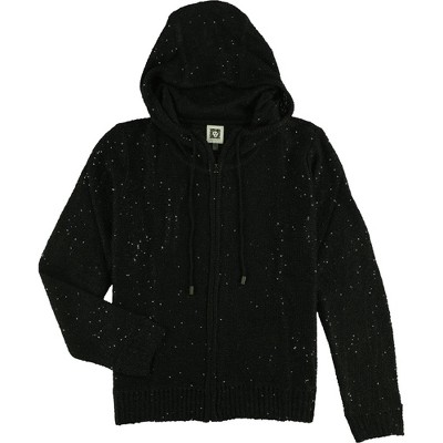 Anne Klein Womens Textured Hoodie Sweatshirt
