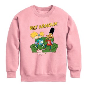 Boys' - Hey Arnold! - Arnold, Gerald and Abner Graphic Long Sleeve Fleece Sweatshirt - 1 of 3