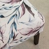 Print Fabric Armless Contemporary Accent Chair with Purple Floral Pattern - 3 of 4