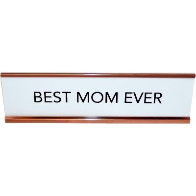 LEMONSODA White and Brown Desk Sign - (Best Mom Ever)